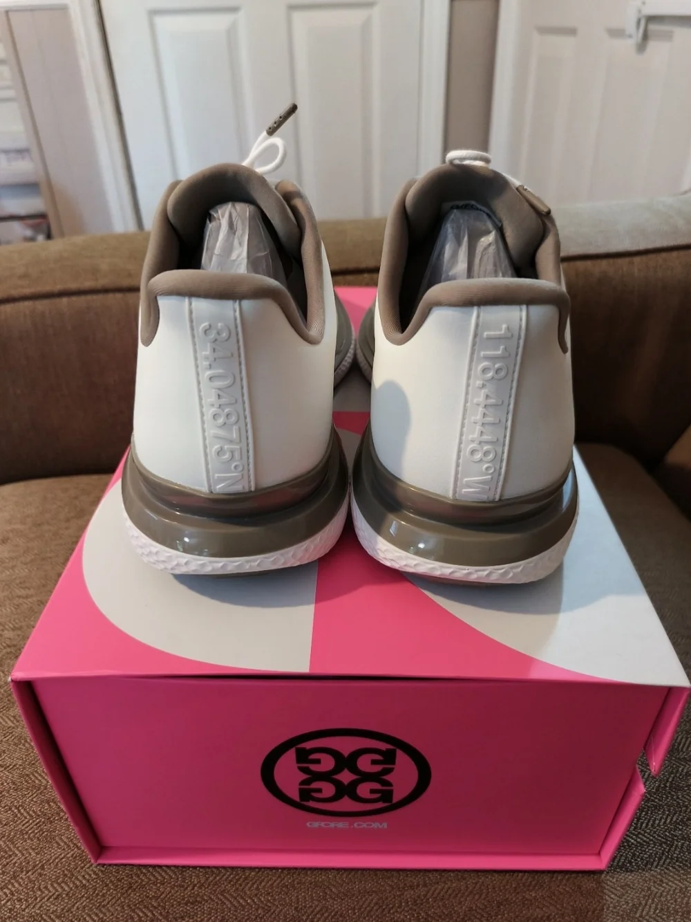 G/FORE Men's White Leather Split Toe Golf Shoes
